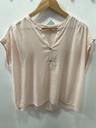 Blusa cuello pico oversize (talla pequeña)