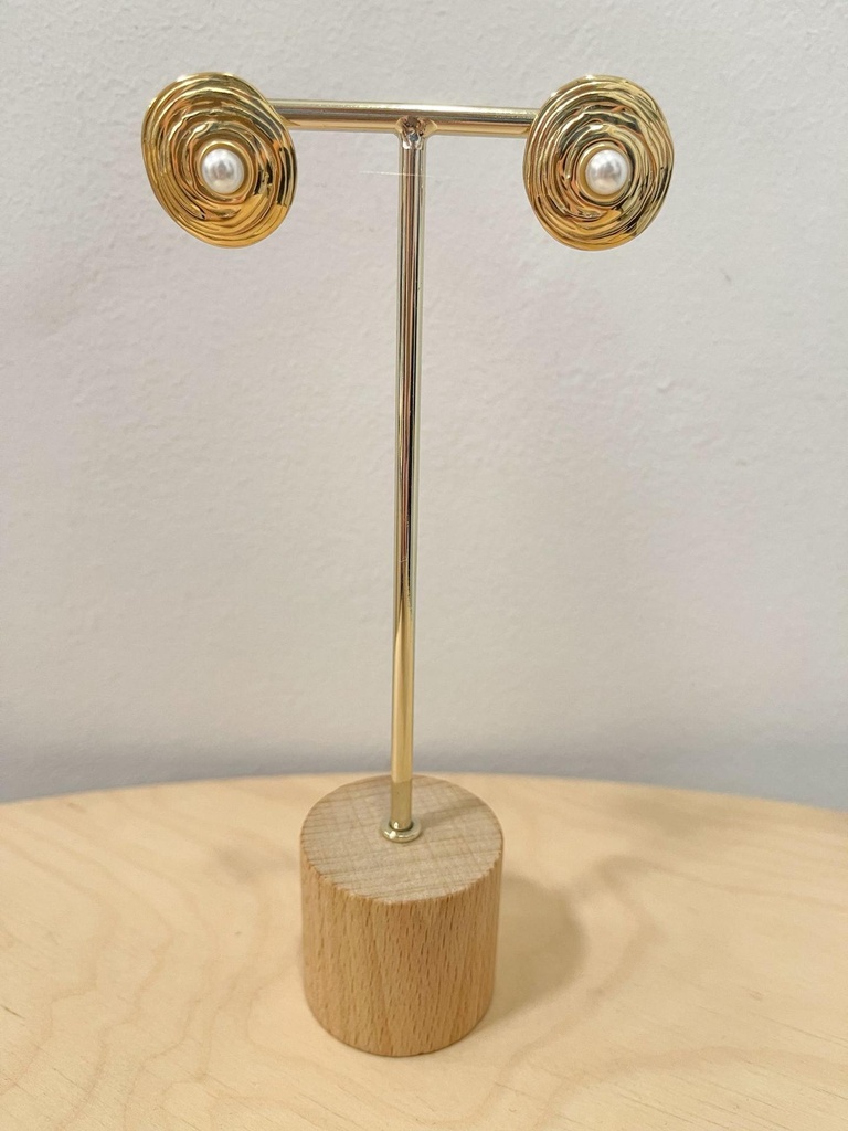 Pendiente perla dorado