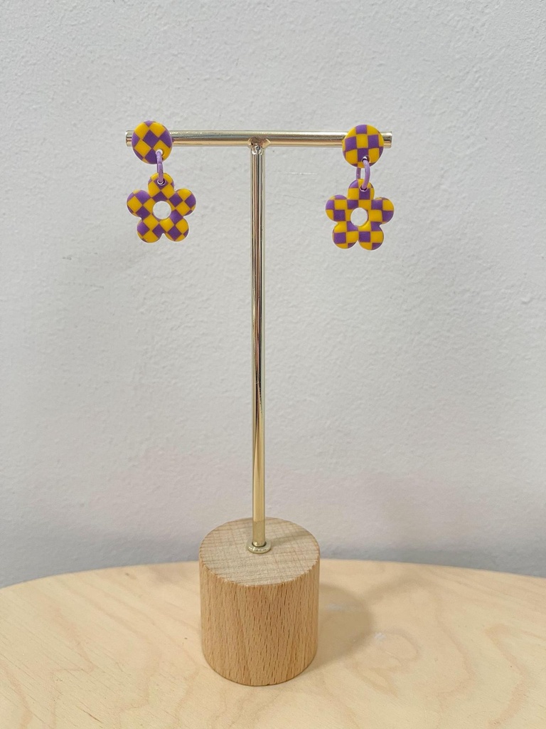 Pendiente artesanal flor 