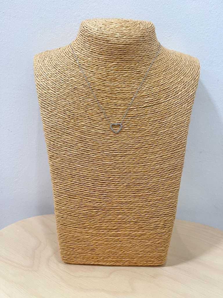 Collar corazón brillante