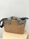 Bolso mimbre blanco y negro