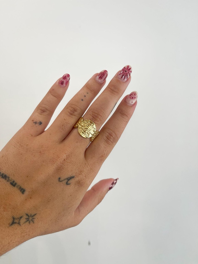 Anillo redondas dorado