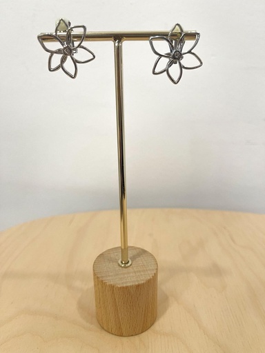 [1000173] Pendiente flor con brillante