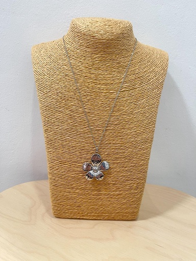 [1000191] Collar flor plateado