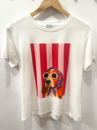 [1000242] Camiseta perro rayas