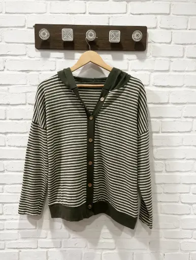 [1000333 / 1000334 / 1000335] Chaqueta Rayas Con Capucha